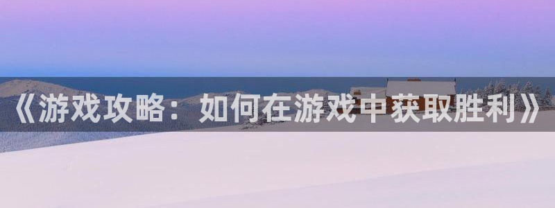 《游戏攻略：如何在游戏中获取胜利》